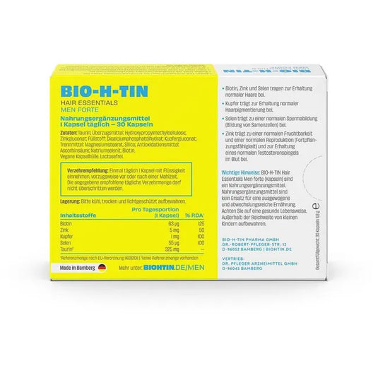 BIO-H-TIN Hair Essentials Men Forte 30 Capsules