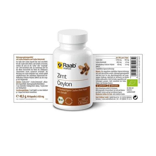 Raab Vitalfood Organic Ceylon Cinnamon 90 Capsules