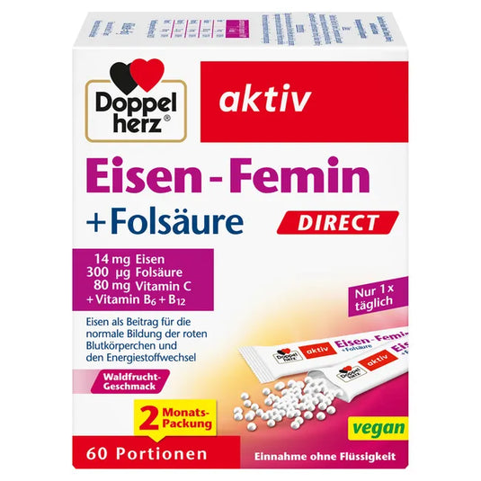 دوبل هيرز ايرون فيمين دايركت 60 كيس - Doppelherz Iron-Femin DIRECT 60 Sachets