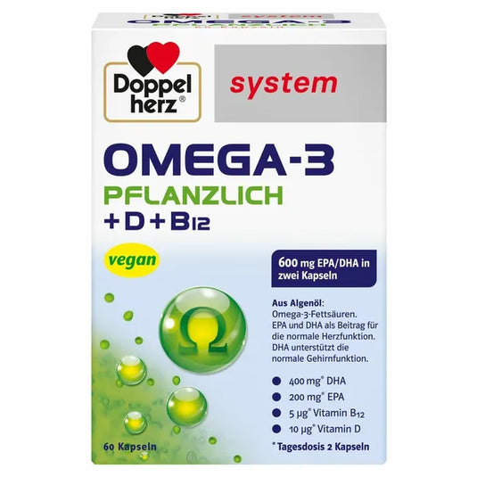 دوبل هيرز أوميغا 3 نباتي 60 كبسولة - Doppelherz Omega-3 plant-based 60 Capsules