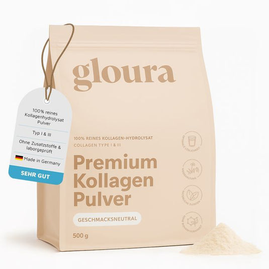 جلورا كولاجين بودرة النوع 1 و 3 – 500 جم - Gloura Collagen Powder Type 1 & 3 500 gram