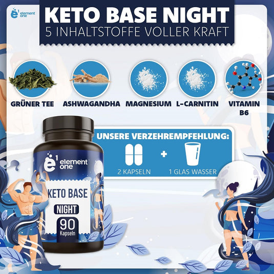 اليمنت ون كيتو بيس بلس نايت 90 كبسولة - element one Keto Base Plus Night 90 Caps