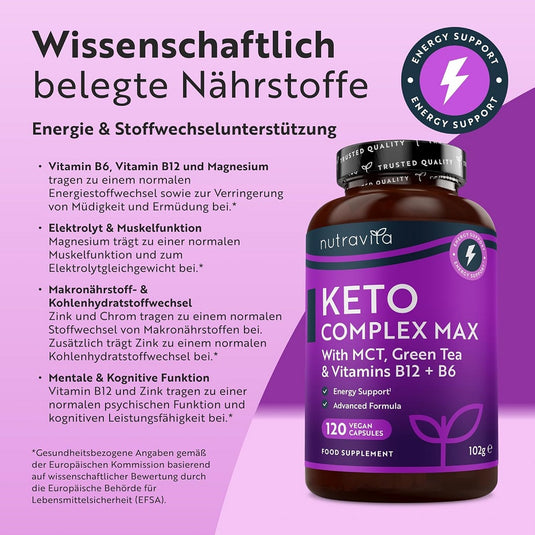 نوترافيتا كيتو كومبلكس ماكس 120 كبسولة - Nutravita Keto Complex Max 120 Caps