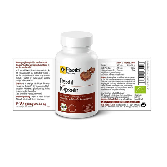 Raab Vitalfood Organic Reishi 80 Capsules