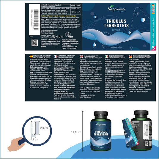 تريبولوس تيريستريس فيغافيرو 120 كبسولة - Vegavero Tribulus Terrestris 120 Capsules