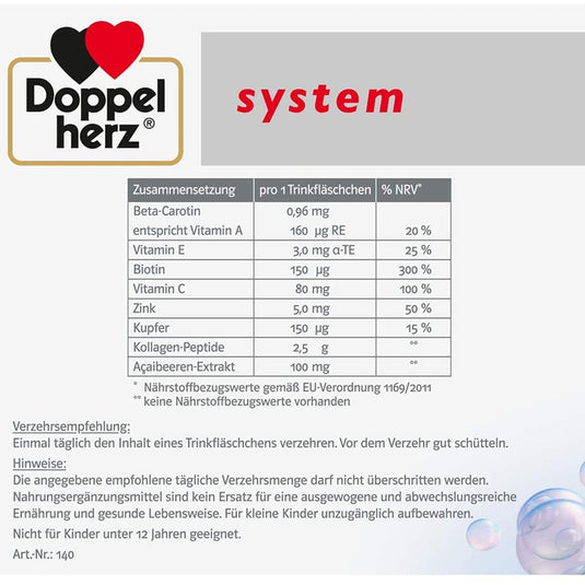 دوبل هيرز كولاجين اكسترا 30*25 مل أمبول شراب - Doppelherz System COLLAGEN EXTRA 30*25 ml Drinking Amp - GermanVit - Saudi arabia