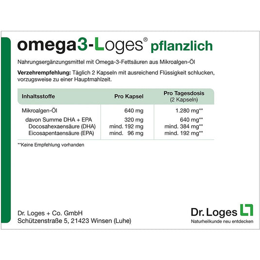 أوميجا3 نباتي 120 كبسولة - Dr. Loges Omega3-Loges Vegetable 120 Caps - GermanVit - Saudi arabia