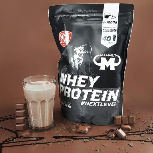 ماموت واي بروتين بودرة بطعم الشوكولاتة 1000 جرام - MAMMUT Nutrition WHEY PROTEIN Powder 1000 gm Chocolate Flavour - GermanVit - Saudi arabia