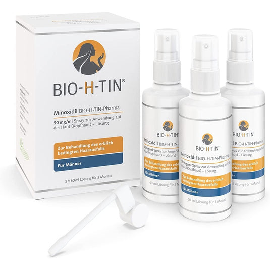 مينوكيسديل 50ملج/مل سبراي للشعر 60 مل 3 شهور - Minoxidil BIO-H-TIN Pharma 50 mg/ml Spray Solution 60 ml 3 Month Supply - GermanVit - Saudi arabia