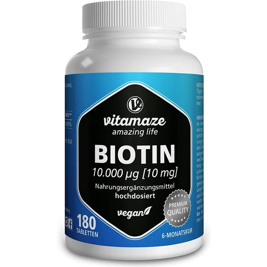 بيوتين 10000 ميكج 180 قرص- Vitamaze BIOTIN 10000 μg 180 Tabs - GermanVit - Saudi arabia