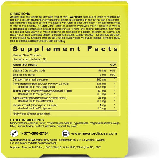 كولاجين فيلر لدعم البشرة 120 قرص - NEW NORDIC Skin Care Collagen Filler 120 Tabs - GermanVit - Saudi arabia