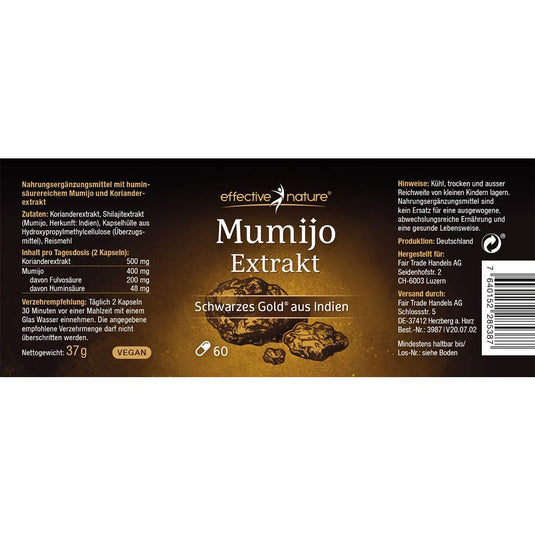 موميجو شيلاجيت 60 كبسول نباتي - effective nature Mumijo Shilajit Extract 60 Vegan Caps - GermanVit - Saudi arabia