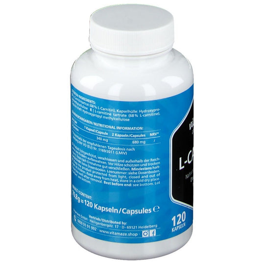 إل-كارنتين 680 مج 120 كبسولة - Vitamaze L-CARNITIN 680 mg 120 Cap - GermanVit - Saudi arabia