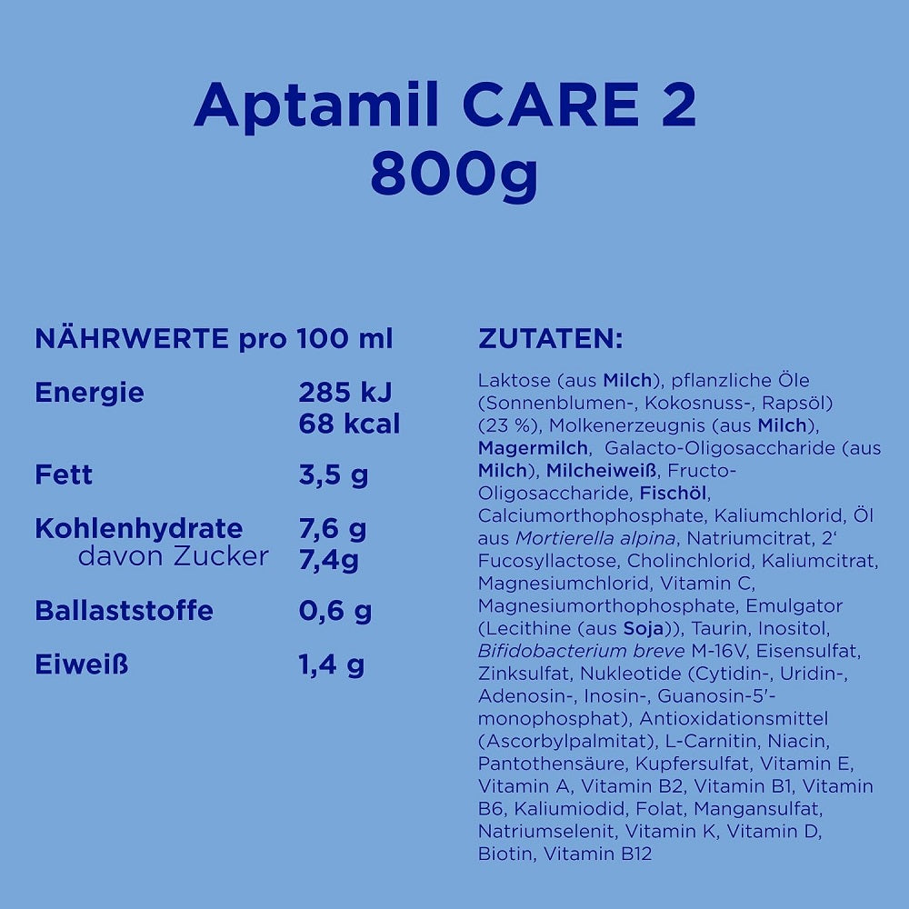 Aptamil Care 2 After 6th Month Milk Powder 800gm