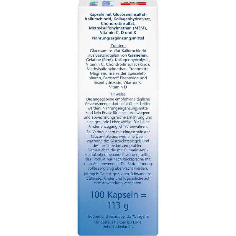 Doppelherz aktiv Glucosamine 1650 + Collagen + MSM + Vitamin C 100 Capsules