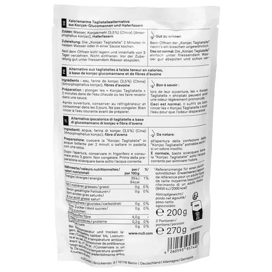 نو3 فيت تاليا تيللي الكونجاك 270 جم - nu3 Fit Konjac Tagliatelle 270 Gm