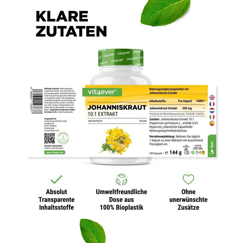 حميل الصورة في عارض المعرض ، فيت فور إيفر عشبة القديس يوحنا 500 مجم 240 كبسولة - Vit4ever St. John&#39;s wort 500 mg 240 capsules
