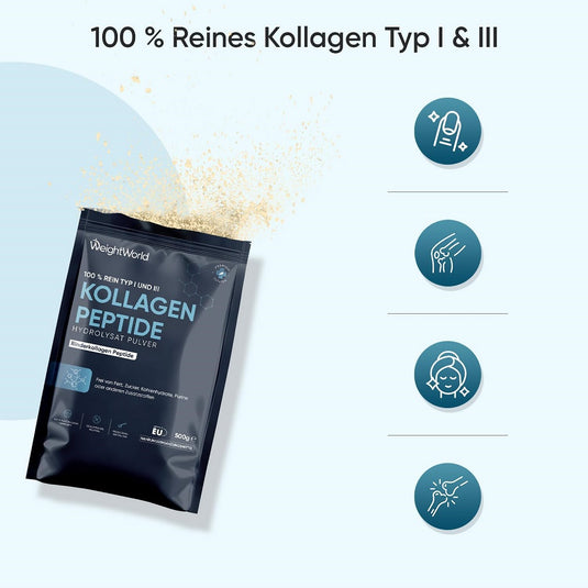 ويت وورلد مسحوق ببتيدات الكولاجين 500 جم - WeightWorld Collagen Peptides Powder 500 g