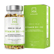 AAVALABS Vitamin D3 + K2 180 Capsules