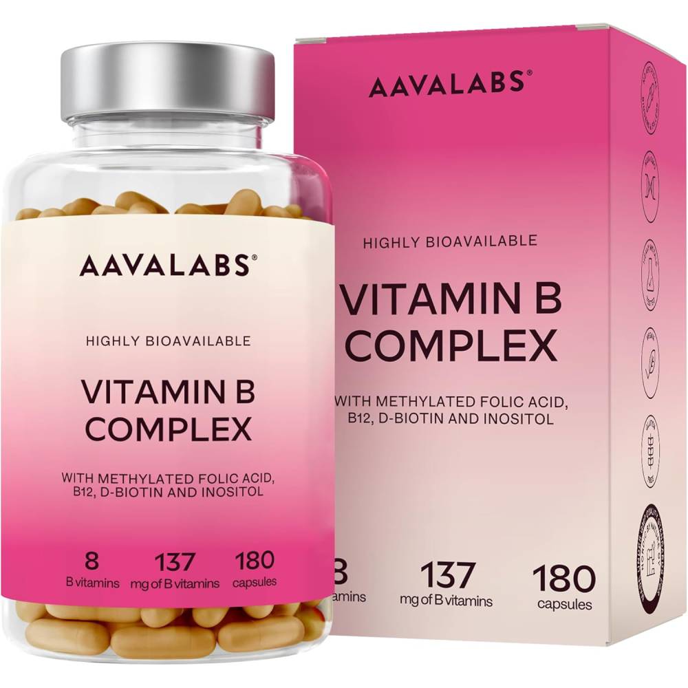 AAVALABS Vitamin B Complex 180 Capsules