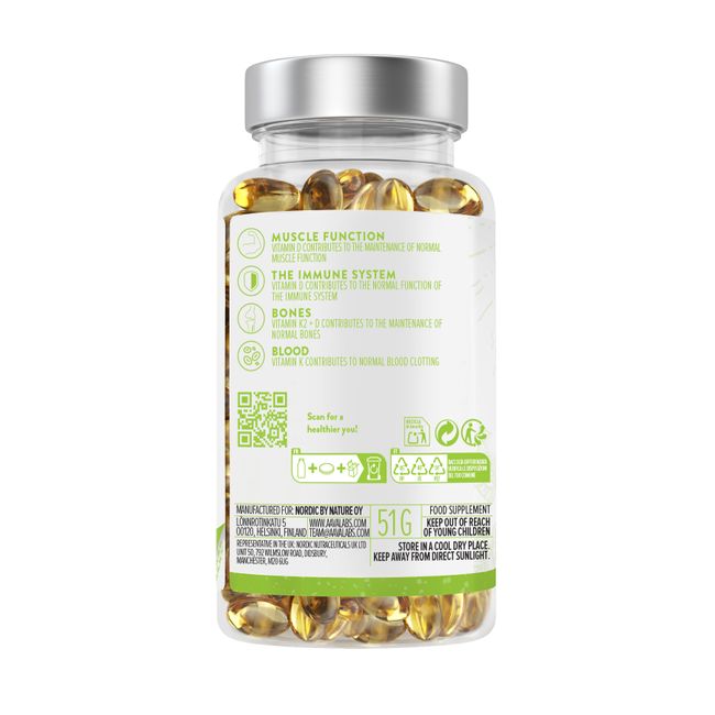 AAVALABS Vitamin D3 + K2 180 Capsules