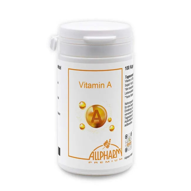 حميل الصورة في عارض المعرض ، Vitamin A 2500 IU 100 Capsules - ALLPHARM Vitamin A 2500 I.E 100 Caps
