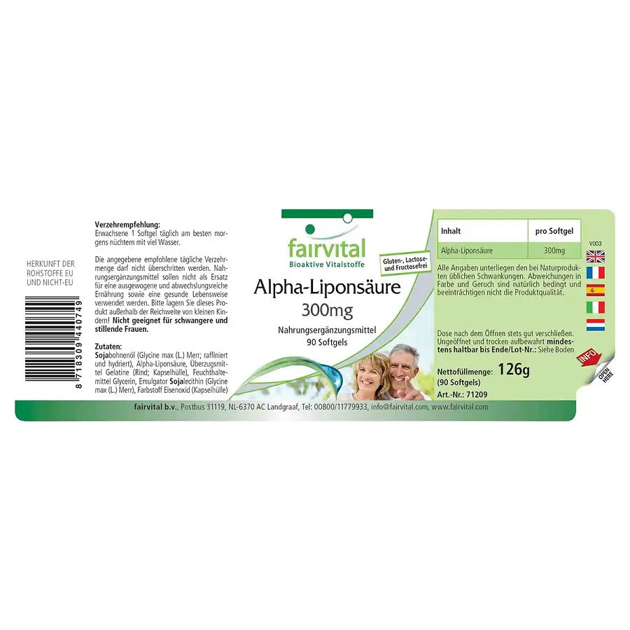 fairvital Alpha Lipoic Acid 300mg 90 Capsules