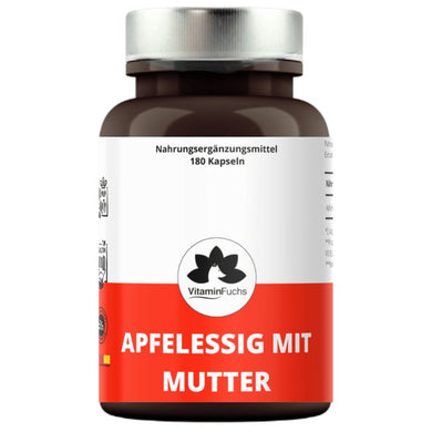 فيتامين فوكس خل التفاح مع الأم 180 كبسولة - VitaminFuchs Apple Cider Vinegar with Mother 180 Capsules