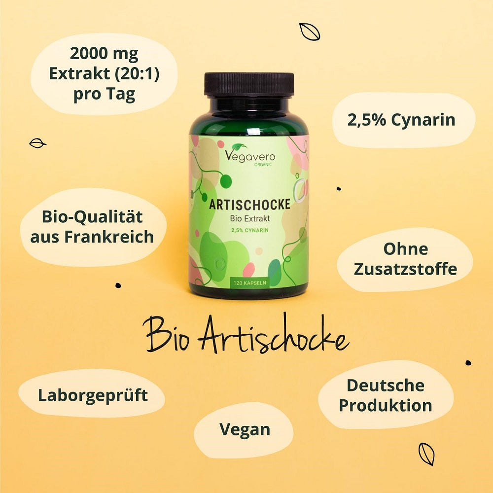 خلاصة الخرشوف العضوي فيغافيرو 120 كبسولة - Vegavero Organic Artichoke 120 Capsules