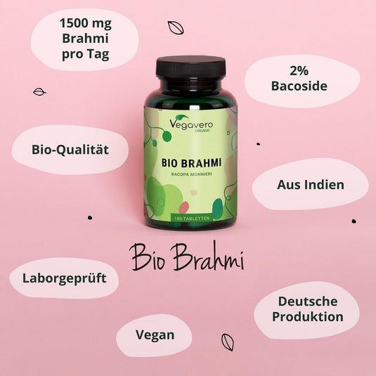 فيغافيرو باكوبا مونيري العضوي 180 قرص - Vegavero Organic Bacopa Monnieri 180 Tablets