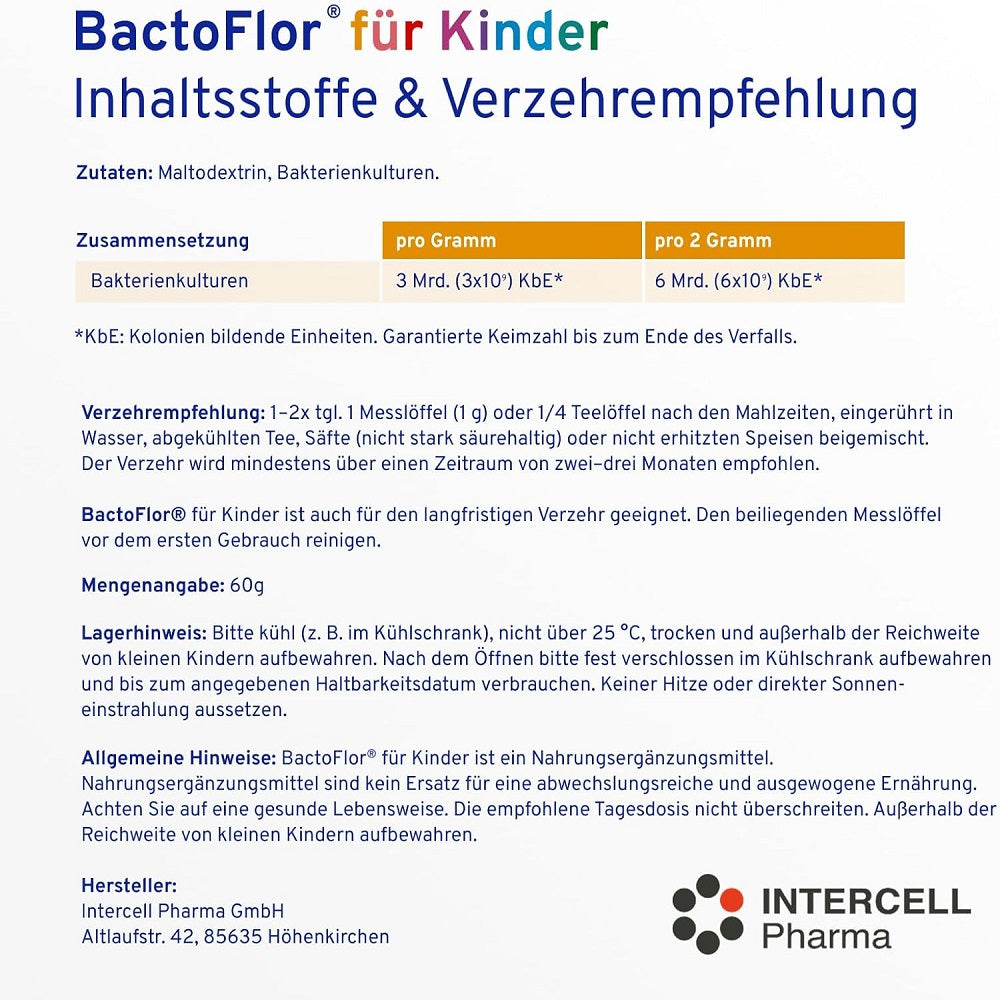 باكتوفلور بروبيوتيك للأطفال مسحوق 60 جم - BactoFlor for Children Probiotic Powder 60 gm