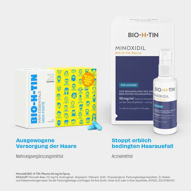 BIO-H-TIN Hair Essentials Men Forte 30 Capsules - هير إسينشالز فورت فيتامينات الشعر للرجال 30 كبسولة