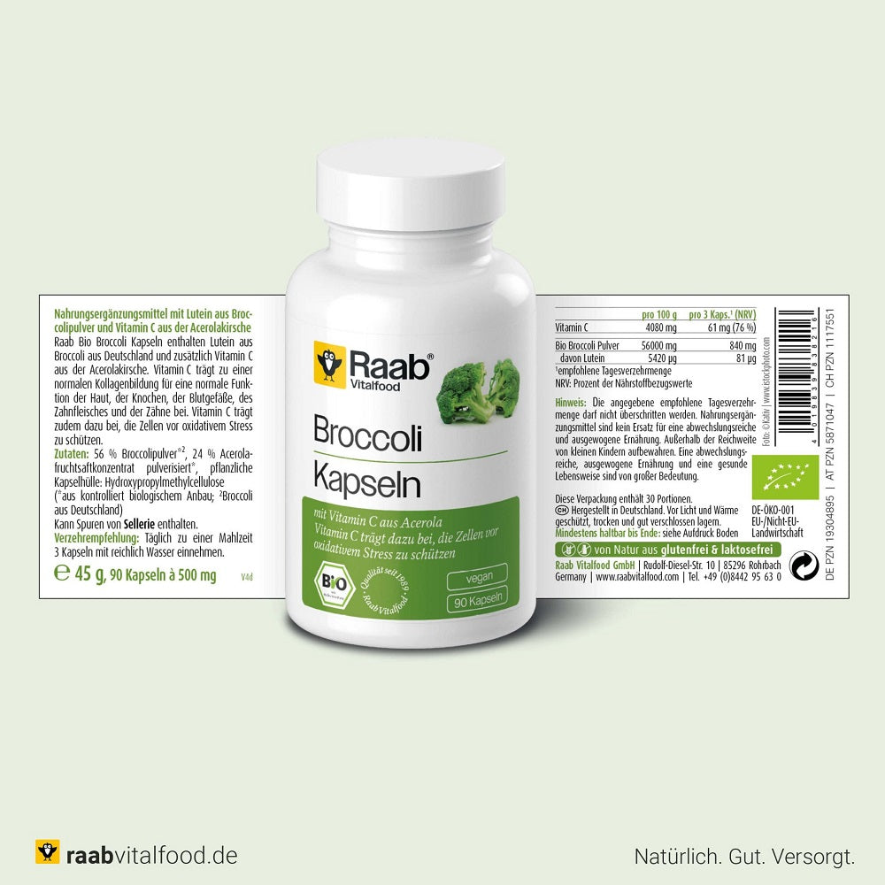 Raab Vitalfood Organic Broccoli 90 Capsules
