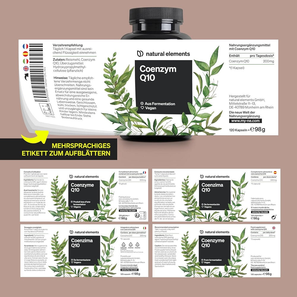 natural elements Coenzyme Q10 120 Capsules - ناتشورال إليمنتس إنزيم كيو10 النقي 120 كبسولة
