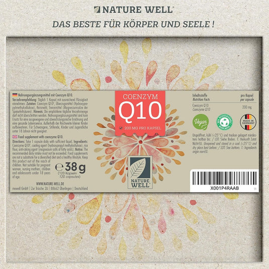 نيتشر ويل إنزيم كيو10 ‏200 ملجم ‏120 كبسولة - Nature Well Coenzyme Q10 200 mg 120 Capsules