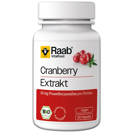 خلاصة التوت البري العضوي 90 كبسولة - Raab Vitalfood Organic Cranberry Extract 90 Capsules