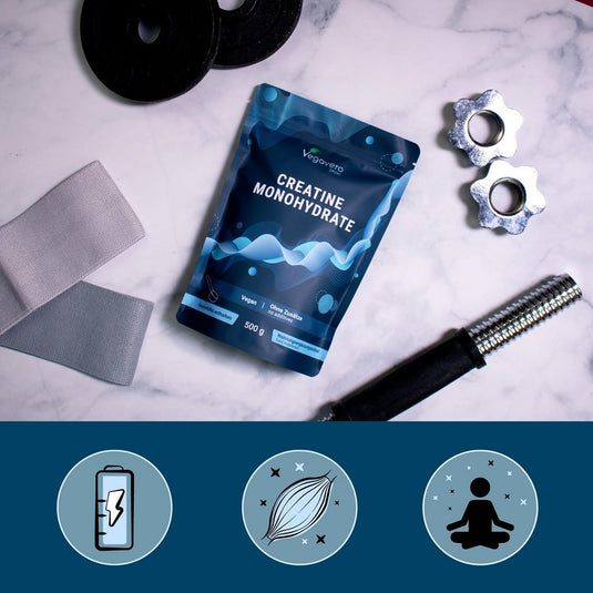 مسحوق الكرياتين مونوهيدرات 500 جم - Vegavero Creatine Monohydrate Powder 500 gm