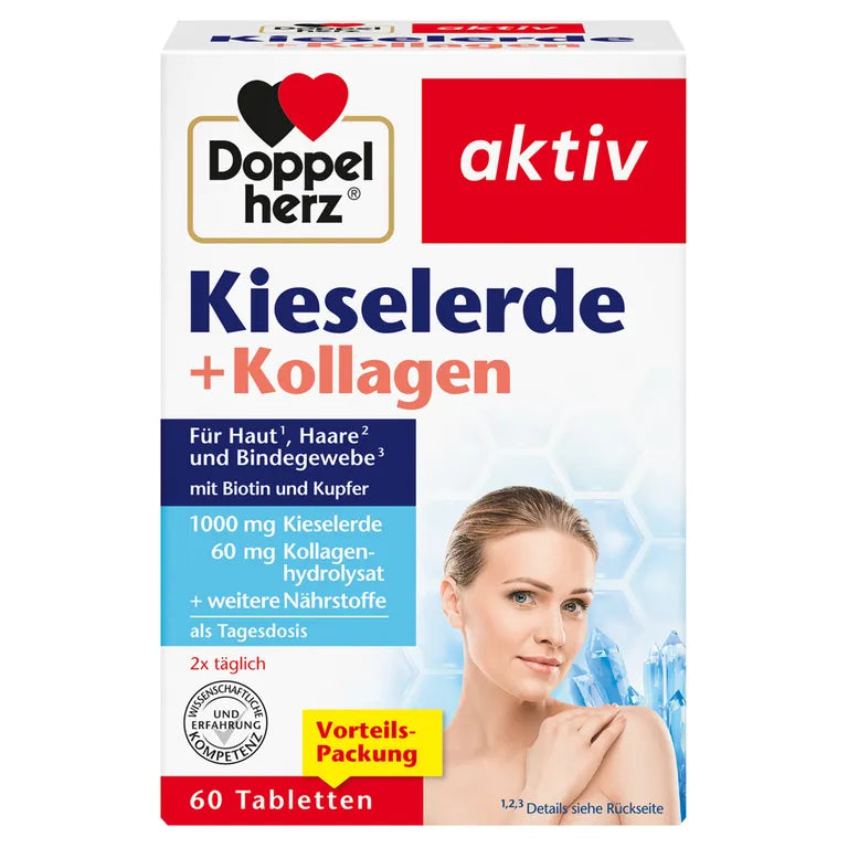 Load image into Gallery viewer, دوبل هيرز اكتيف سيليكا وكولاجين 60 قرص - Doppelherz active silica &amp; collagen 60 Tablets
