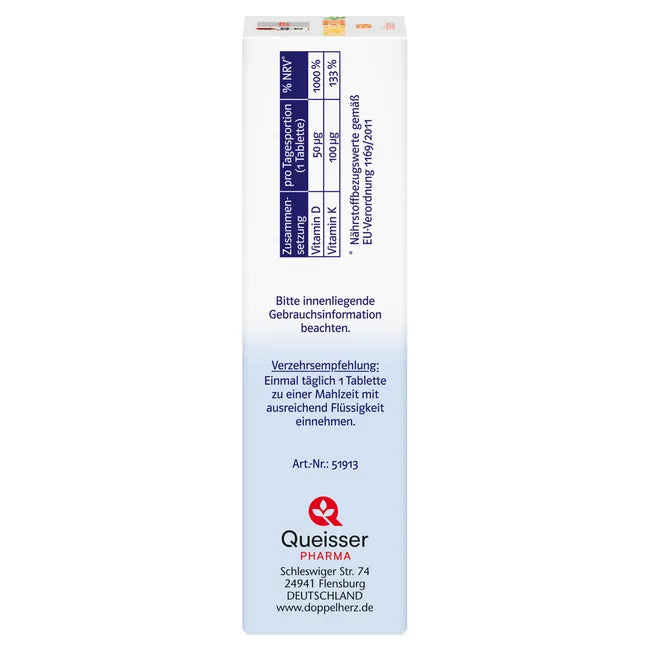 Doppelherz system Vitamin D3 + K2 Vegan  120 Tablets