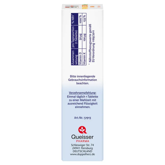 دوبل هيرز سيستم فيتامين د3 + ك2 فيجان 120 قرص - Doppelherz system Vitamin D3 + K2 Vegan  120 Tablets
