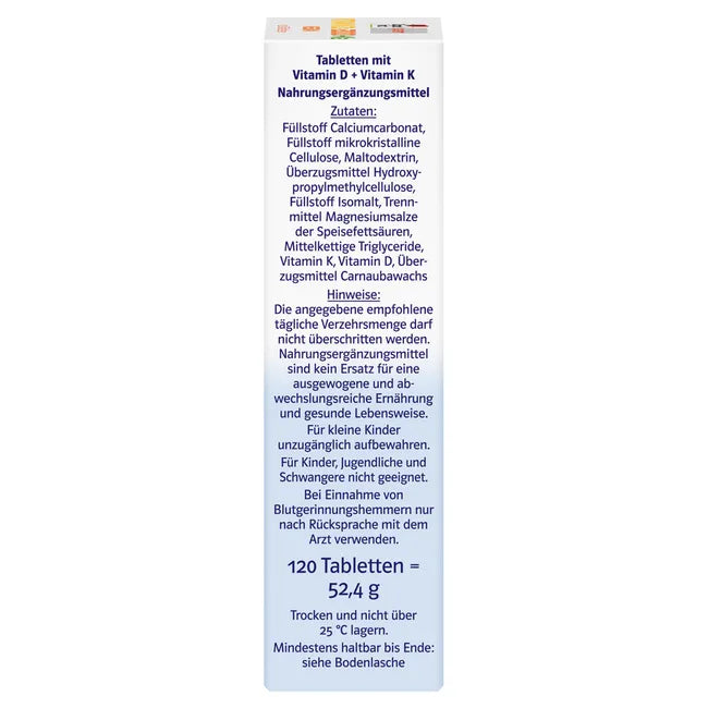 Doppelherz system Vitamin D3 + K2 Vegan  120 Tablets
