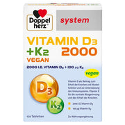 Doppelherz system Vitamin D3 + K2 Vegan  120 Tablets