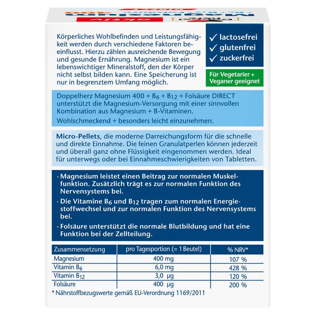 Doppelherz Magnesium 400 DIRECT 40 Sachets