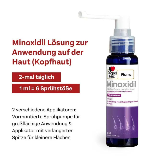 Doppelherz Pharma Minxidil Women 20 mg/ml 3 Months - دوبل هيرز فارما مينوكسيديل للنساء 20 ملجم/مل 3 شهور