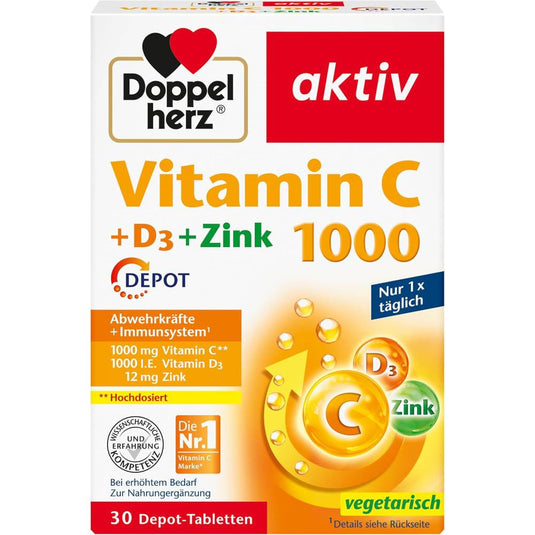 دوبل هيرز فيتامين سي 1000 ملج 100 قرص - Doppelherz aktiv Vitamin C 1000 mg 100 Tabs