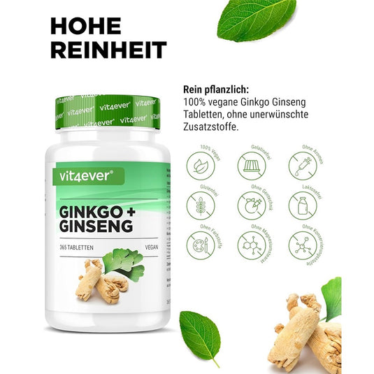 فيت فور إيفر جنكو جنسنغ ميكس 8000 – 365 قرص - Vit4ever Ginkgo Ginseng Mix 8000 - 365 Tablets