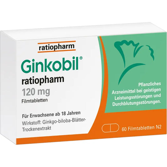 جنكة بيلوبا تركيز عالي 120 مجم 60 كبسولة - ratiopharm Ginkobil 120mg 60 Capsules