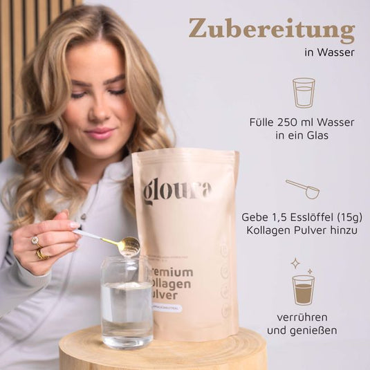 جلورا كولاجين بودرة النوع 1 و 3 – 500 جم - Gloura Collagen Powder Type 1 & 3 500 gram
