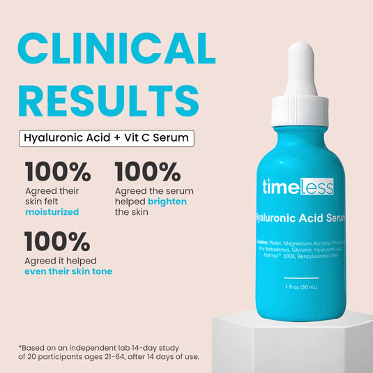 سيروم حمض الهيالورونيك مع فيتامين سي 30 مل - Timeless Hyaluronic Acid Vitamin C Serum 30 ml