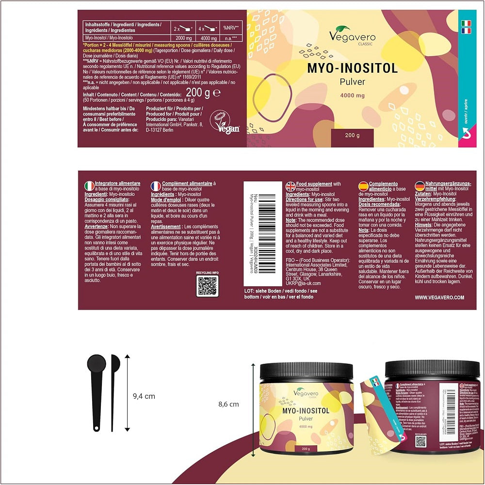 Vegavero Myo-Inositol Powder 200 grams